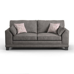Furnishings For Less UK Hilliard Fullback Fabric 3 Seater Sofa Grey - thumbnail 3