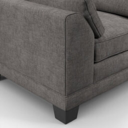 Furnishings For Less UK Hilliard Fullback Fabric 3 Seater Sofa Grey - thumbnail 5