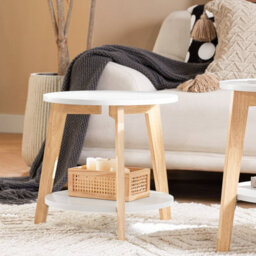 Sobuy Fbt75-W, Set Of 2 Nesting Tables Round Coffee Tables For Living Room, White - thumbnail 7