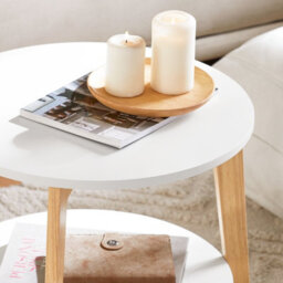 Sobuy Fbt75-W, Set Of 2 Nesting Tables Round Coffee Tables For Living Room, White - thumbnail 5