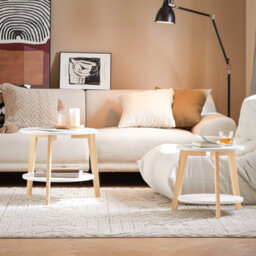 Sobuy Fbt75-W, Set Of 2 Nesting Tables Round Coffee Tables For Living Room, White - thumbnail 2