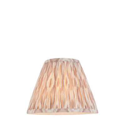 Loops 25Cm Handcrafted Tapered Cylinder Lamp Shade With Elegant Ikat Print Fabric - image 1