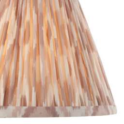 Loops 25Cm Handcrafted Tapered Cylinder Lamp Shade With Elegant Ikat Print Fabric - thumbnail 2