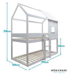 Nöa & Nani Noa & Nani Treehouse Kids Solid Wood Midsleeper Cabin Bunk Bed In Classic White Luka - thumbnail 9