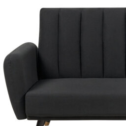 Beliani Sofa Bed 3 Seater Vimmerby Fabric Black - thumbnail 8