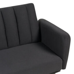 Beliani Sofa Bed 3 Seater Vimmerby Fabric Black - thumbnail 9
