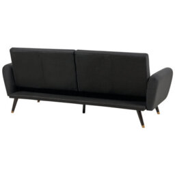 Beliani Sofa Bed 3 Seater Vimmerby Fabric Black - thumbnail 7