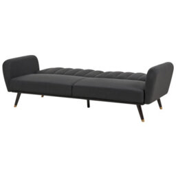 Beliani Sofa Bed 3 Seater Vimmerby Fabric Black - thumbnail 6