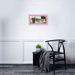 AK Frames 16X8 Pastel Pink Classic Multi Photo Frame With Silver Mount - Holds 3 Apertures (3X) 7X5 Photos - thumbnail 3