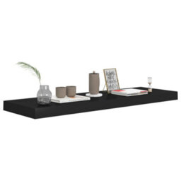 Berkfield Floating Wall Shelves 4 Pcs Black 80X23.5X3.8 Cm Mdf - thumbnail 7