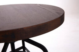 Orsina Durable Ash Walnut And Black Metal Bar Table, Durable Round Table For Livingroom, Functional Wooden Table - thumbnail 3