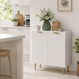 White Fluted Sideboard Adjustable Shelf - thumbnail 6