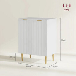 White Fluted Sideboard Adjustable Shelf - thumbnail 2