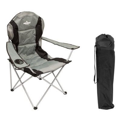 Milestone Camping Deluxe Outdoor Folding Chair - Grey - image 1