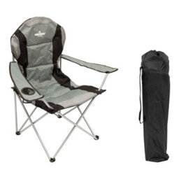 Milestone Camping Deluxe Outdoor Folding Chair - Grey - thumbnail 1
