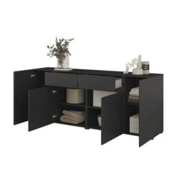 Arte Visby Sideboard Cabinet 195 Cm In Black - Dramatic Wide Storage With Sleek Hidden Compartments - thumbnail 3