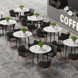 Fativo 80Cm Modern Round Solid Sintered Stone Marble Kitchen Room Dining Table Retro Lounge Table 2/4 Seats,white - thumbnail 9