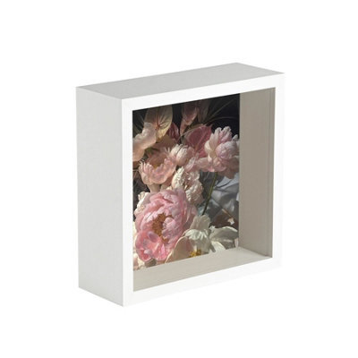 "Nicola Spring 6 X 6"" Deep Photo Frame - White - 3D Deep Box Picture Frame Portrait Display Case (16 X 16Cm)" - image 1