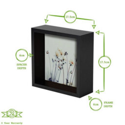 "Nicola Spring 6 X 6"" Deep Photo Frame - White - 3D Deep Box Picture Frame Portrait Display Case (16 X 16Cm)" - thumbnail 4