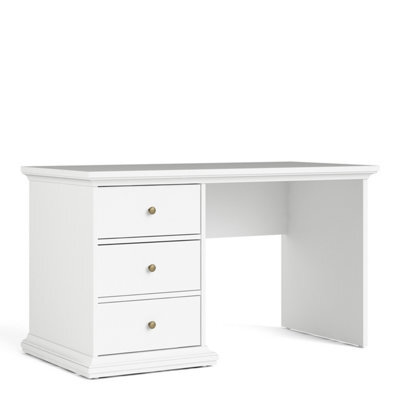 Furniture To Go Paris 3 Drawer Desk In Matt White - image 1