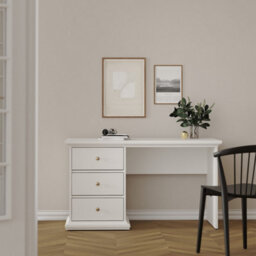 Furniture To Go Paris 3 Drawer Desk In Matt White - thumbnail 7