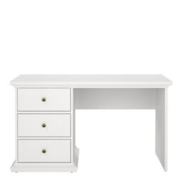 Furniture To Go Paris 3 Drawer Desk In Matt White - thumbnail 2