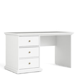 Furniture To Go Paris 3 Drawer Desk In Matt White - thumbnail 1