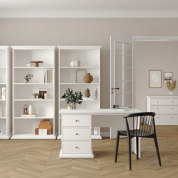 Furniture To Go Paris 3 Drawer Desk In Matt White - thumbnail 6