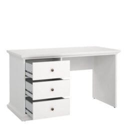 Furniture To Go Paris 3 Drawer Desk In Matt White - thumbnail 5
