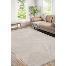 Melrose Solero Decorative Striped Natural Medium Area Rug 120/170Cm - thumbnail 1