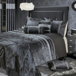 Intimates Silver Rienzo Diamante Duvet Cover And Pillowcase Set Double - thumbnail 2