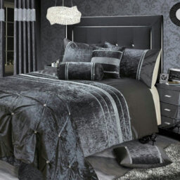 Intimates Silver Rienzo Diamante Duvet Cover And Pillowcase Set Double - thumbnail 1