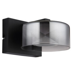 Luminosa Lighting Luminosa Belinda Integrated Led Wall Lamp Matt Black Smoke Glass Shade Led 4000K - thumbnail 2