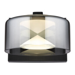 Luminosa Lighting Luminosa Belinda Integrated Led Wall Lamp Matt Black Smoke Glass Shade Led 4000K - thumbnail 3