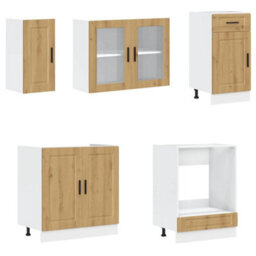Berkfield 8 Piece Kitchen Cabinet Set Kalmar Artisan Oak Engineered Wood - thumbnail 4