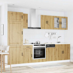 Berkfield 8 Piece Kitchen Cabinet Set Kalmar Artisan Oak Engineered Wood - thumbnail 3