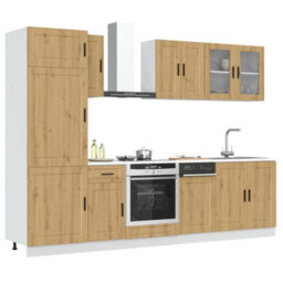 Berkfield 8 Piece Kitchen Cabinet Set Kalmar Artisan Oak Engineered Wood - thumbnail 1