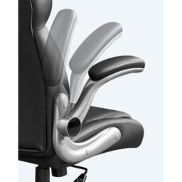 Songmics Office Chair With Adjustable Headrest, High Back 81 Cm, Racing Sport Swivel Chair, Flip-Up Armrest Executive Chair Pu, Black - thumbnail 8