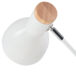 Beliani Table Lamp White Metal 50Cm - Crane Arm Adjustable Shade, Ash Wood Accent - thumbnail 7
