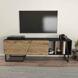 Decorotika Linossa Tv Stand Tv Unit For Tvs Up To 60 Inch Black And Oak