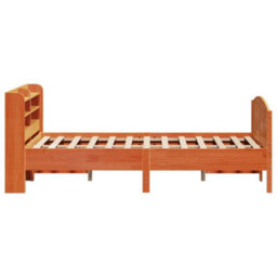 Berkfield Bed Frame Without Mattress Wax Brown 120X190 Cm Small Double Solid Wood Pine - thumbnail 5