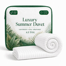 Opulent Home 4.5 Tog Summer Duvet - Lightweight Striped Microfibre, Oeko-Tex Certified, Made In Uk - Double