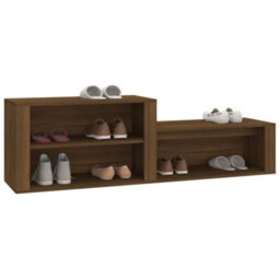 Berkfield Elegant Shoe Cabinet Brown Oak 150X35X45 Cm Engineered Wood - thumbnail 4
