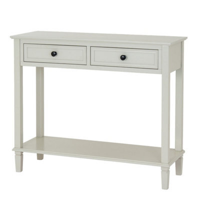 Hill Interiors Belmont Collection 2 Drawer Console Table - Wood - L33 X W90 X H80 Cm - White - image 1