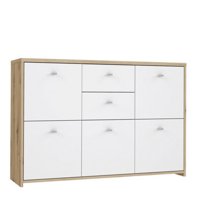 Furniture To Go Best Chest Storage Cabinet With 2 Drawers And 5 Doors In Artisan Oak/white - image 1