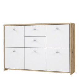 Furniture To Go Best Chest Storage Cabinet With 2 Drawers And 5 Doors In Artisan Oak/white - thumbnail 4