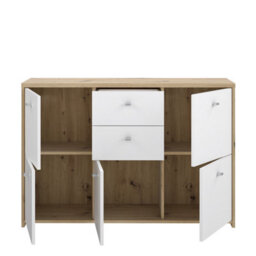 Furniture To Go Best Chest Storage Cabinet With 2 Drawers And 5 Doors In Artisan Oak/white - thumbnail 7