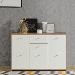 Furniture To Go Best Chest Storage Cabinet With 2 Drawers And 5 Doors In Artisan Oak/white - thumbnail 8