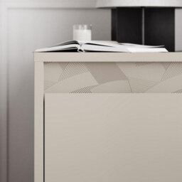 Fwstyle Sandstone 1 Drawer Bedside Table Nightstand Artex Design (H) 50 (W) 42 (D) 44Cm - thumbnail 5