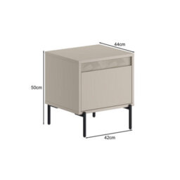 Fwstyle Sandstone 1 Drawer Bedside Table Nightstand Artex Design (H) 50 (W) 42 (D) 44Cm - thumbnail 6